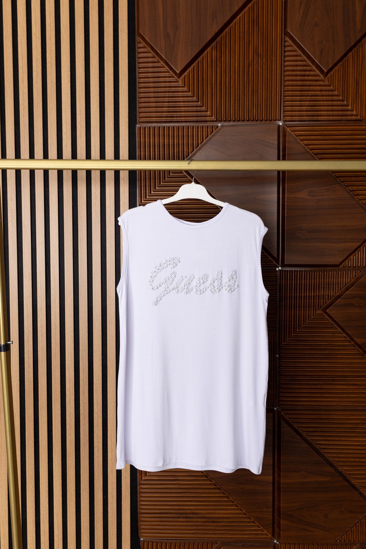 GUESS SIFIRKOL TUNİK - BEYAZ