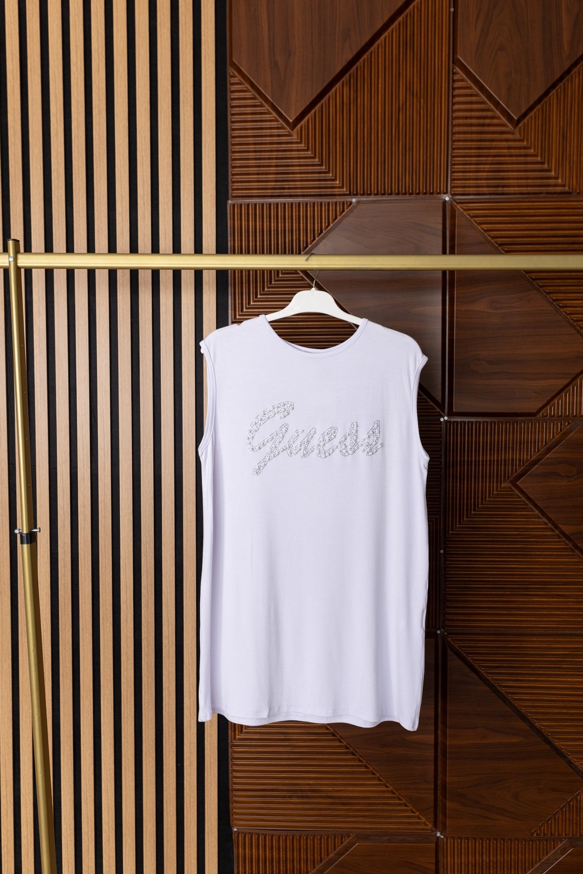 GUESS SIFIRKOL TUNİK - BEYAZ