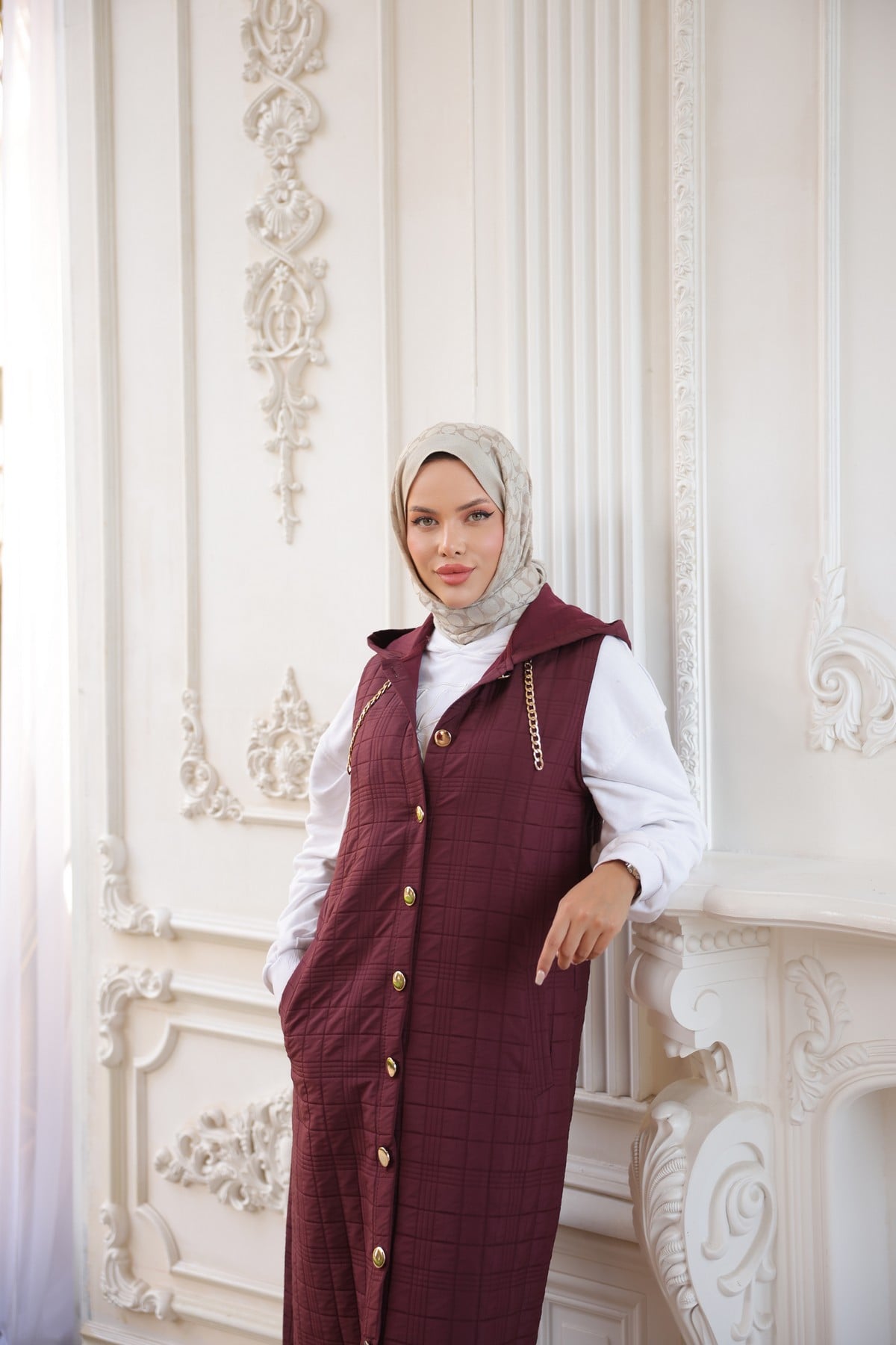 KAPİTONE YELEK - BORDO