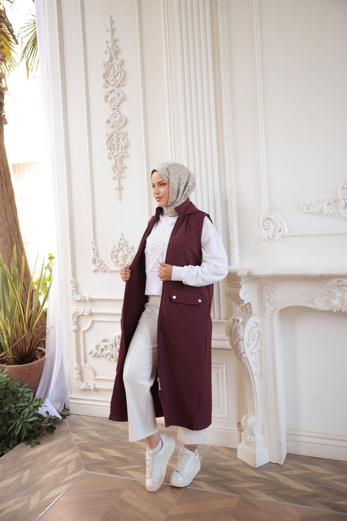 KAPİTONE YELEK - BORDO