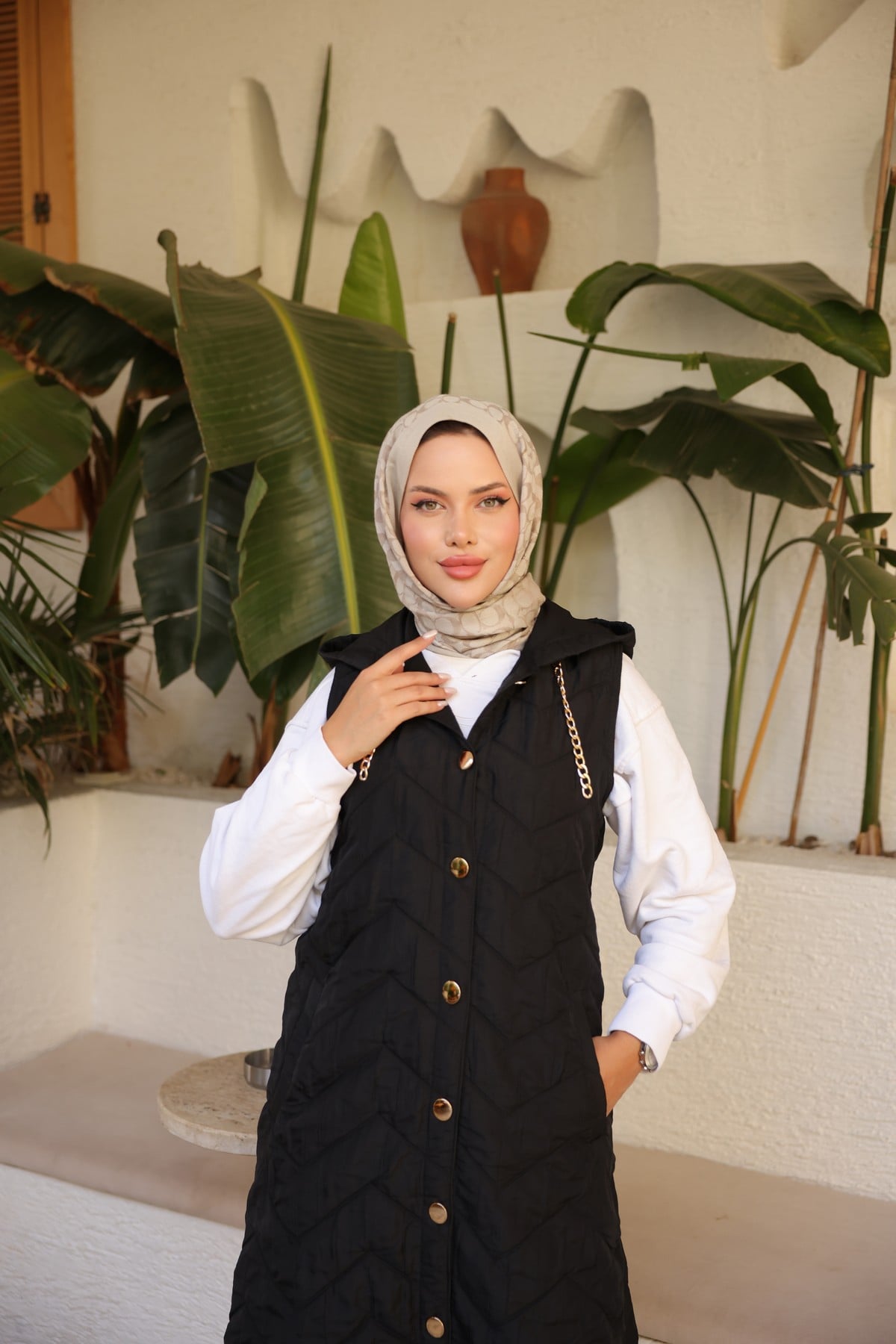 KAPİTONE YELEK - SİYAH