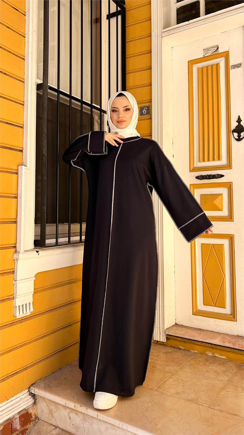 Mevlana Oversize Pamuklu Elbise - 71167 - Siyah
