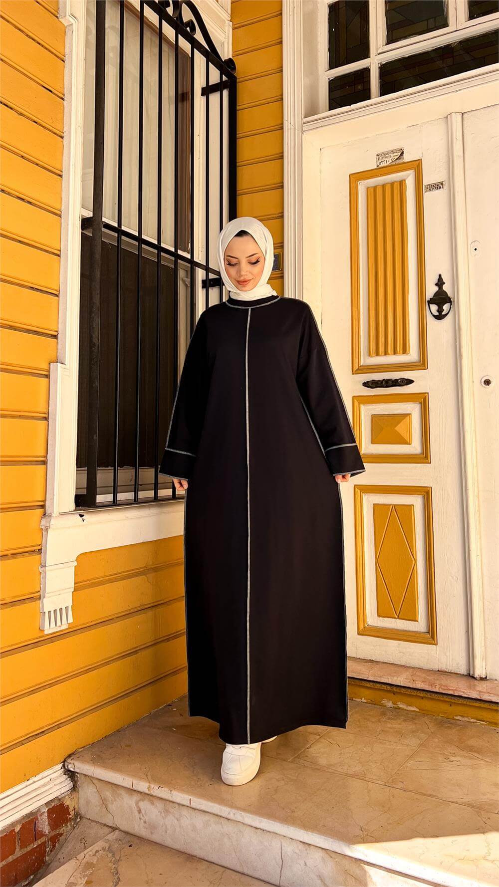 Mevlana Oversize Pamuklu Elbise - 71167 - Siyah