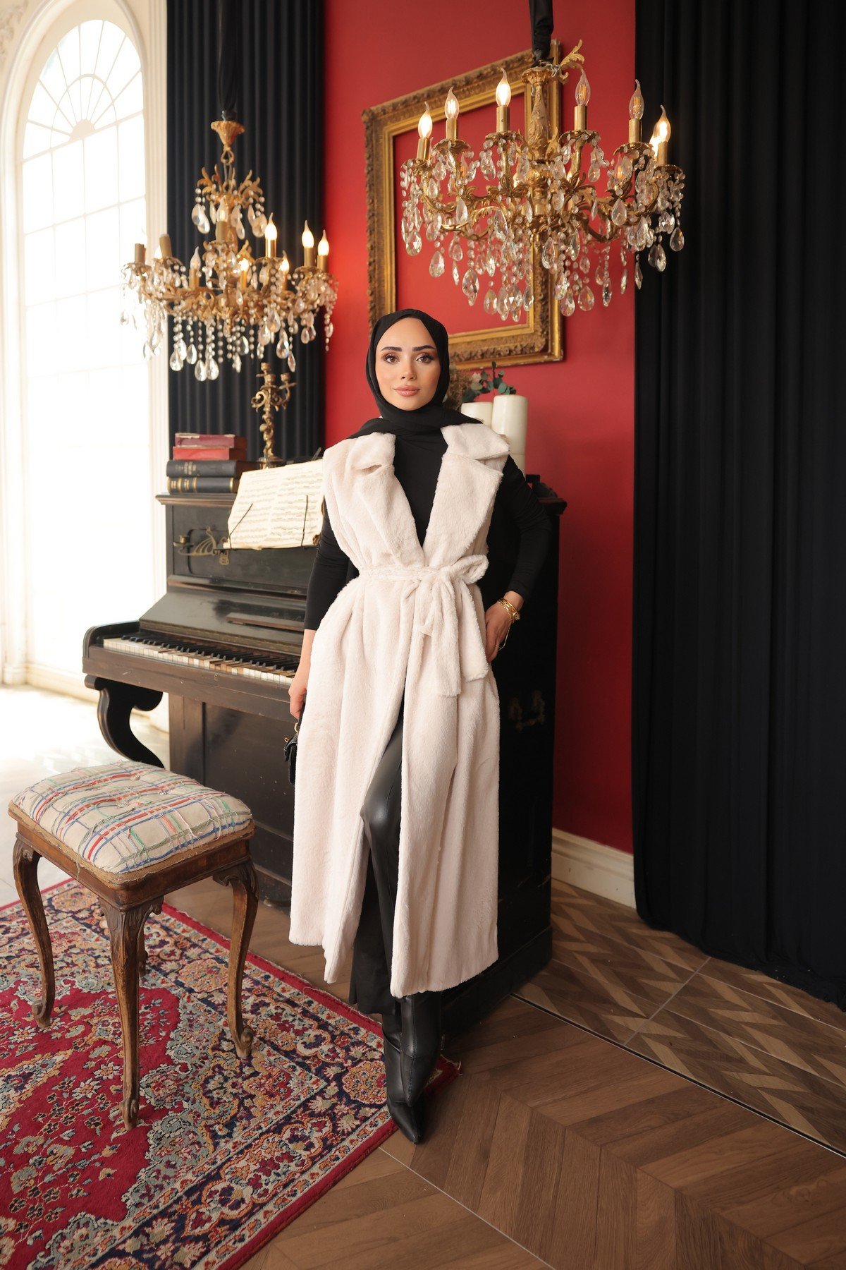 PELUŞ YELEK - EKRU