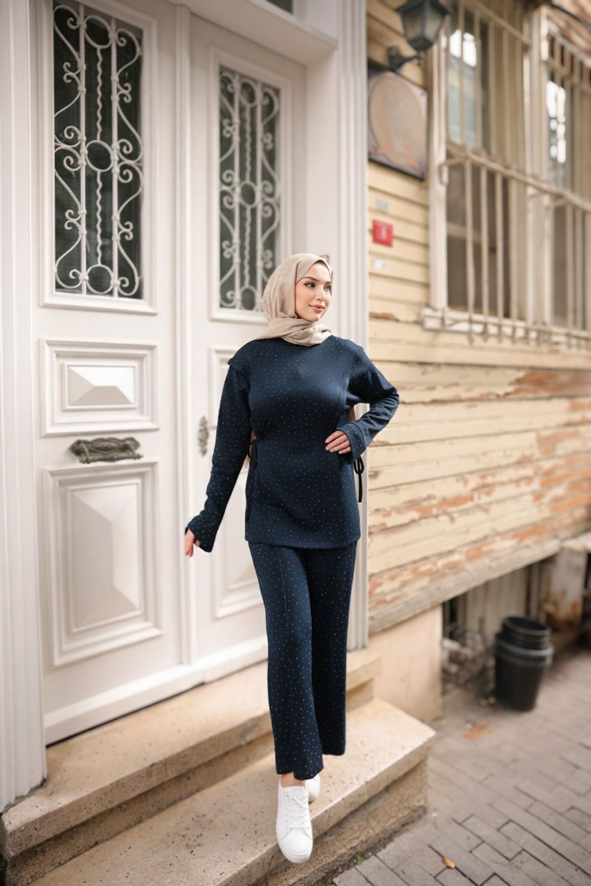 TAŞLI İKİLİ TAKIM - LACİVERT