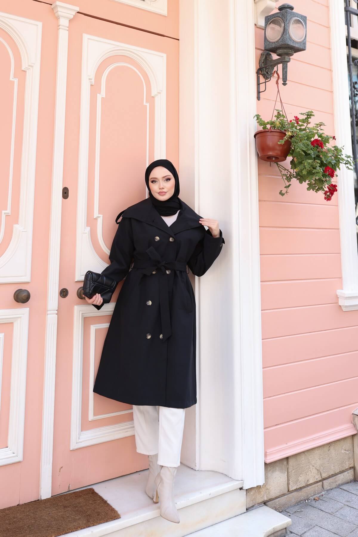 TRENÇKOT - SİYAH