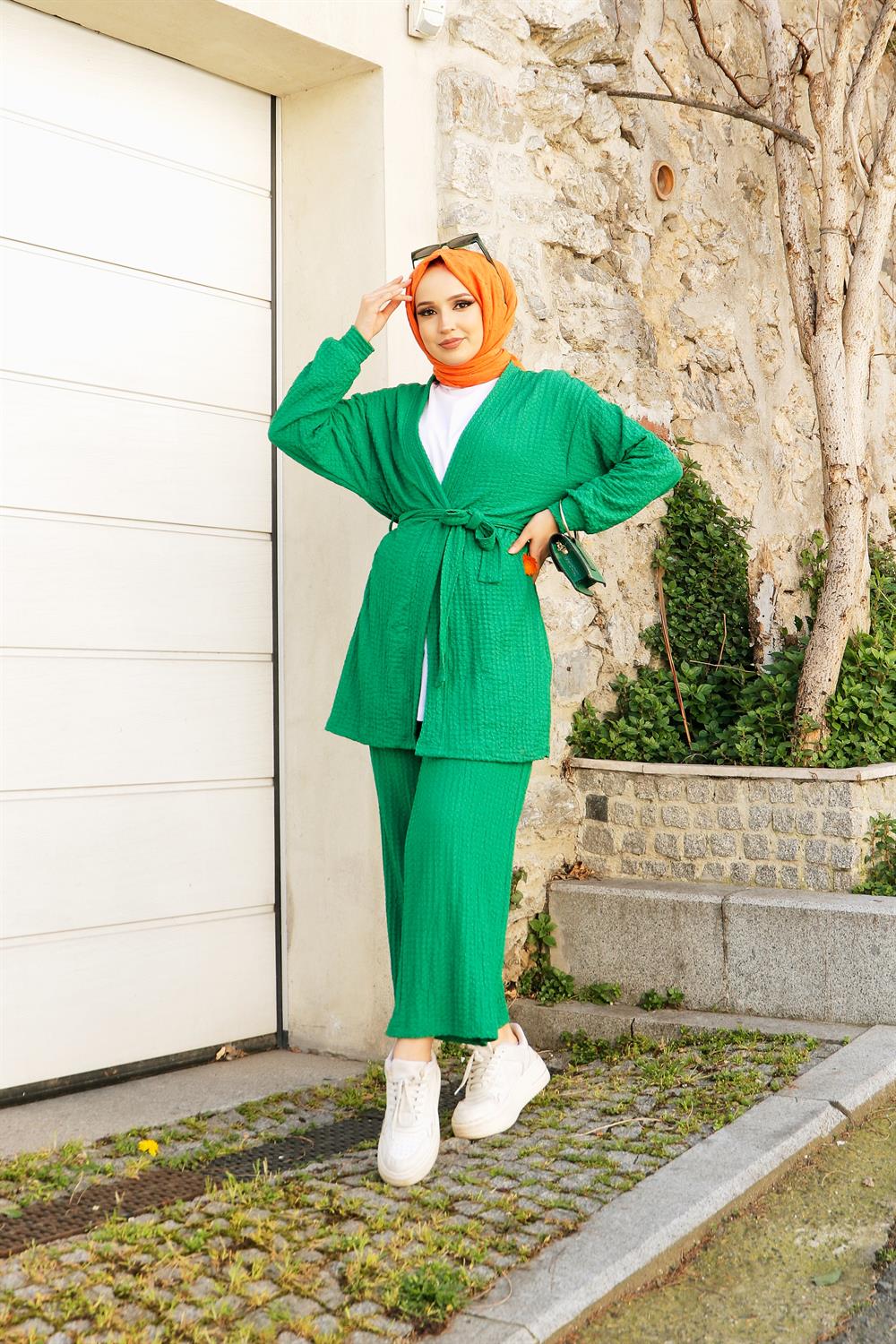 Üçlü Kimono Takım Yeşil