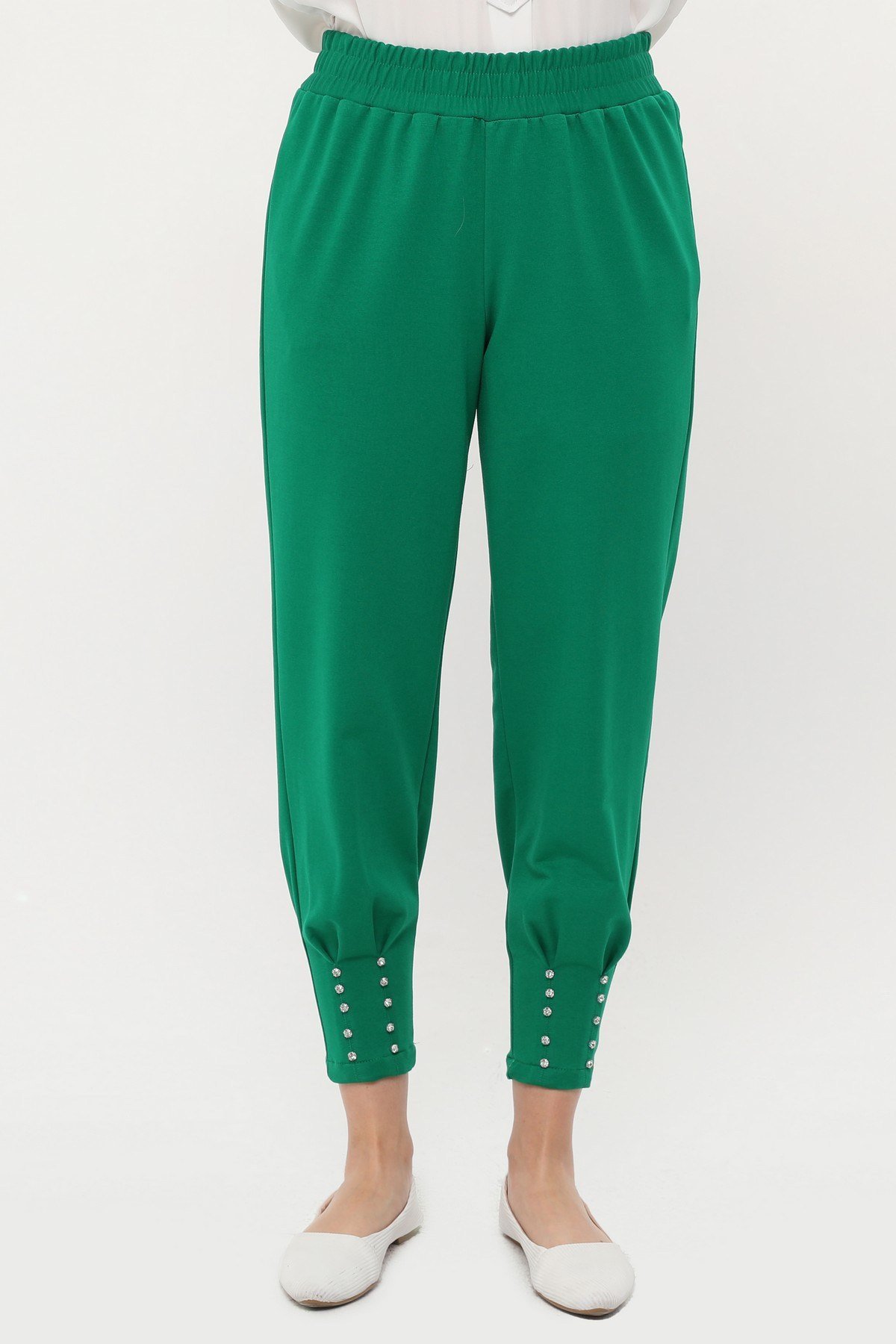 ZEHMERİ Taşlı Pantolon - BENETTON YEŞİL