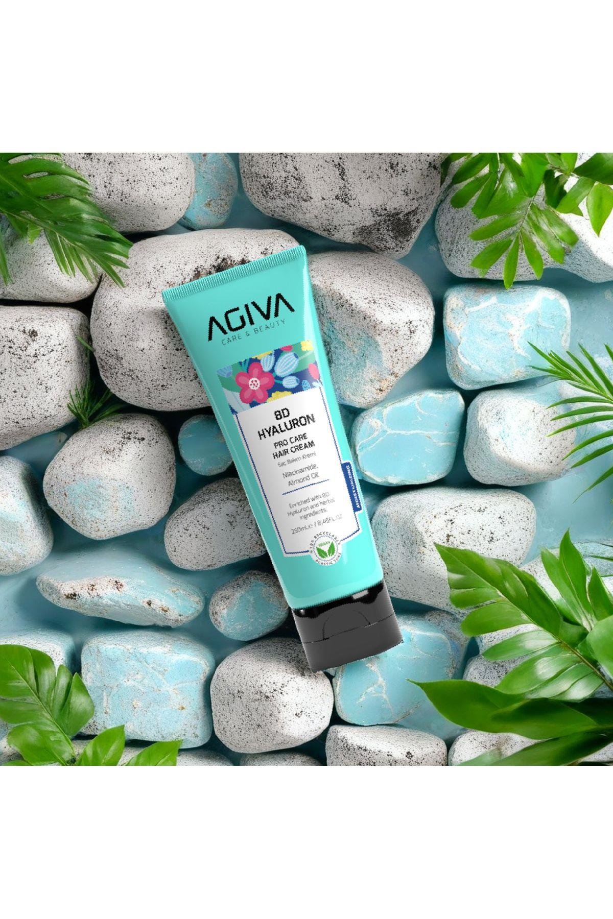Agiva 8D Hyaluron Pro Care Niacinamid, Badem Yağı İçeren Saç Kremi 250 ml