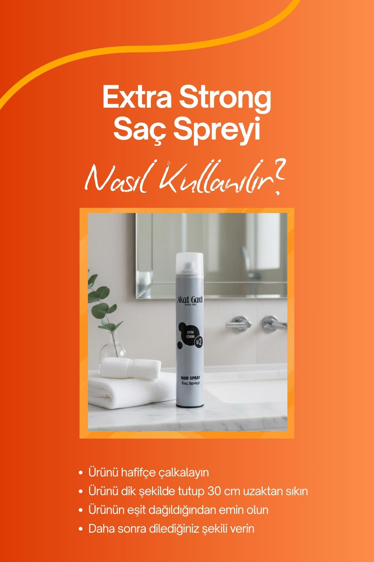 Akat Gardi Saç Spreyi Extra Strong No:2 Gri 400 ml