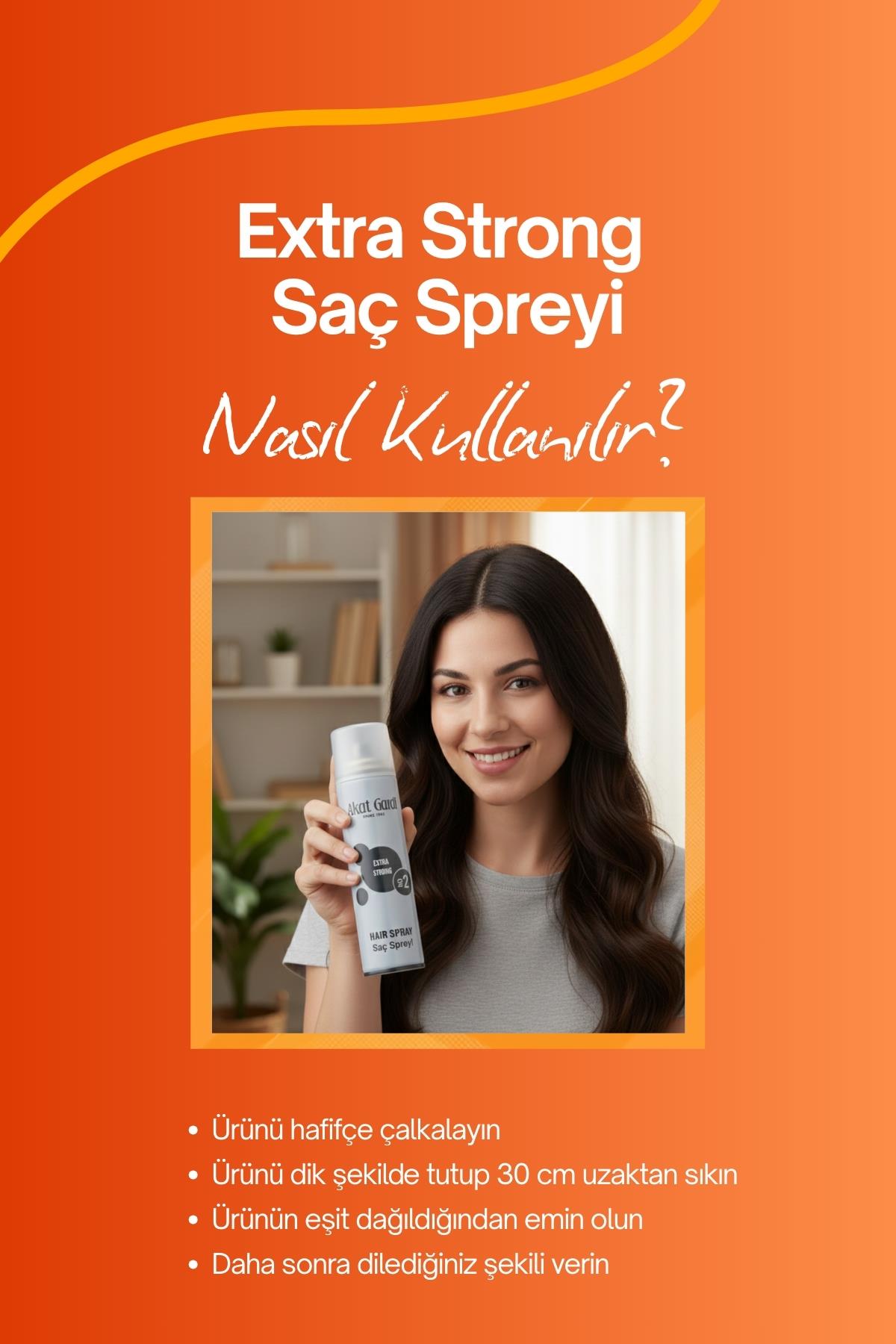 Akat Gardi Saç Spreyi Extra Strong No:2 Gri 180 ml