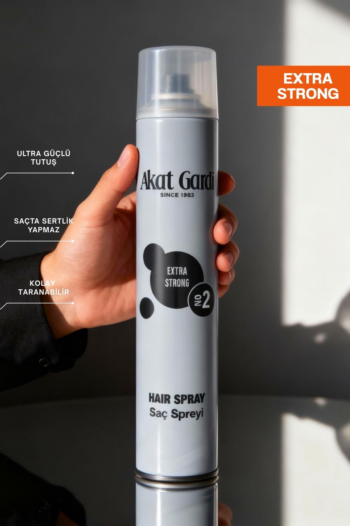 Akat Gardi Saç Spreyi Extra Strong No:2 Gri 400 ml