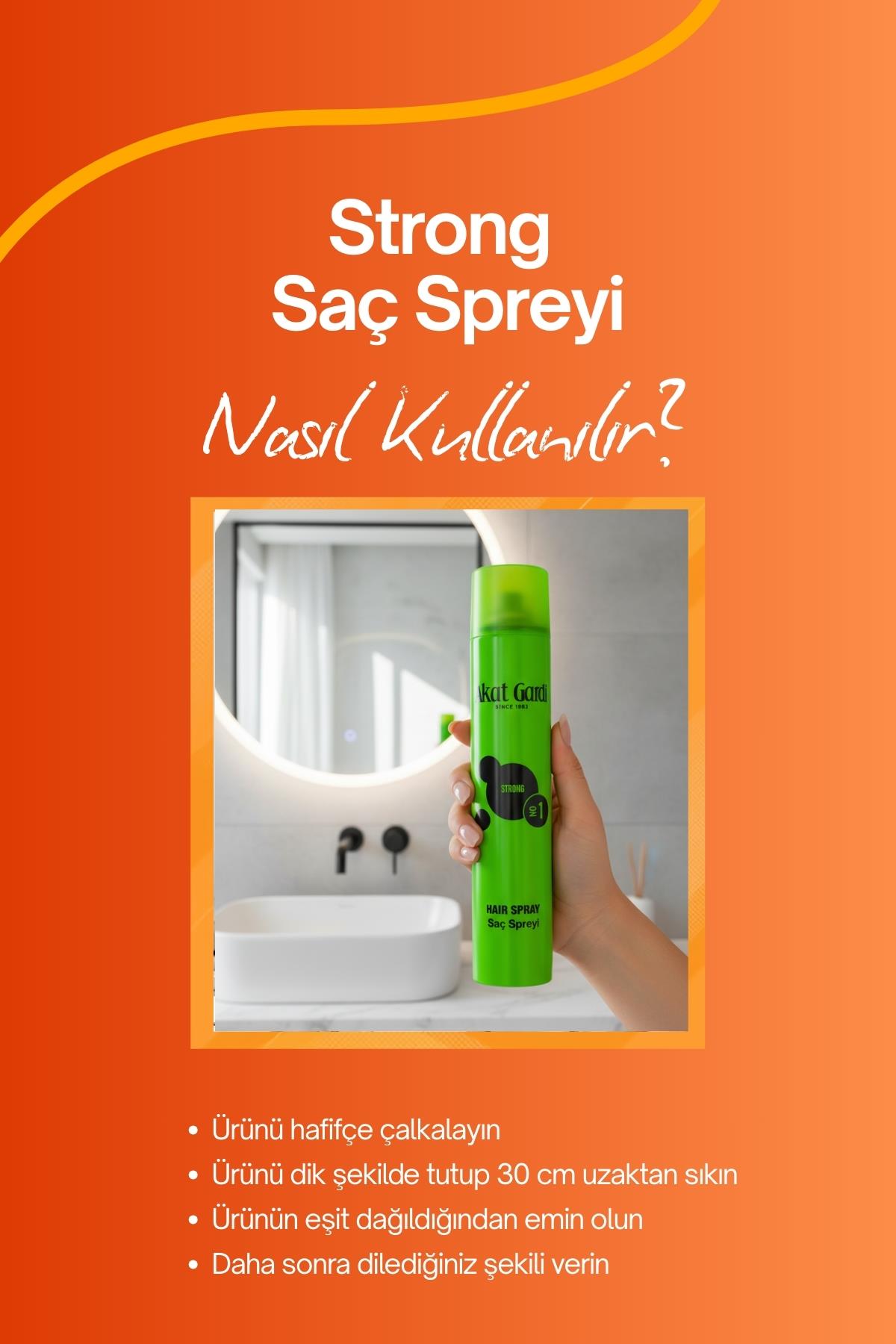 Akat Gardi Saç Spreyi Strong No:1 Yeşil 400 ml