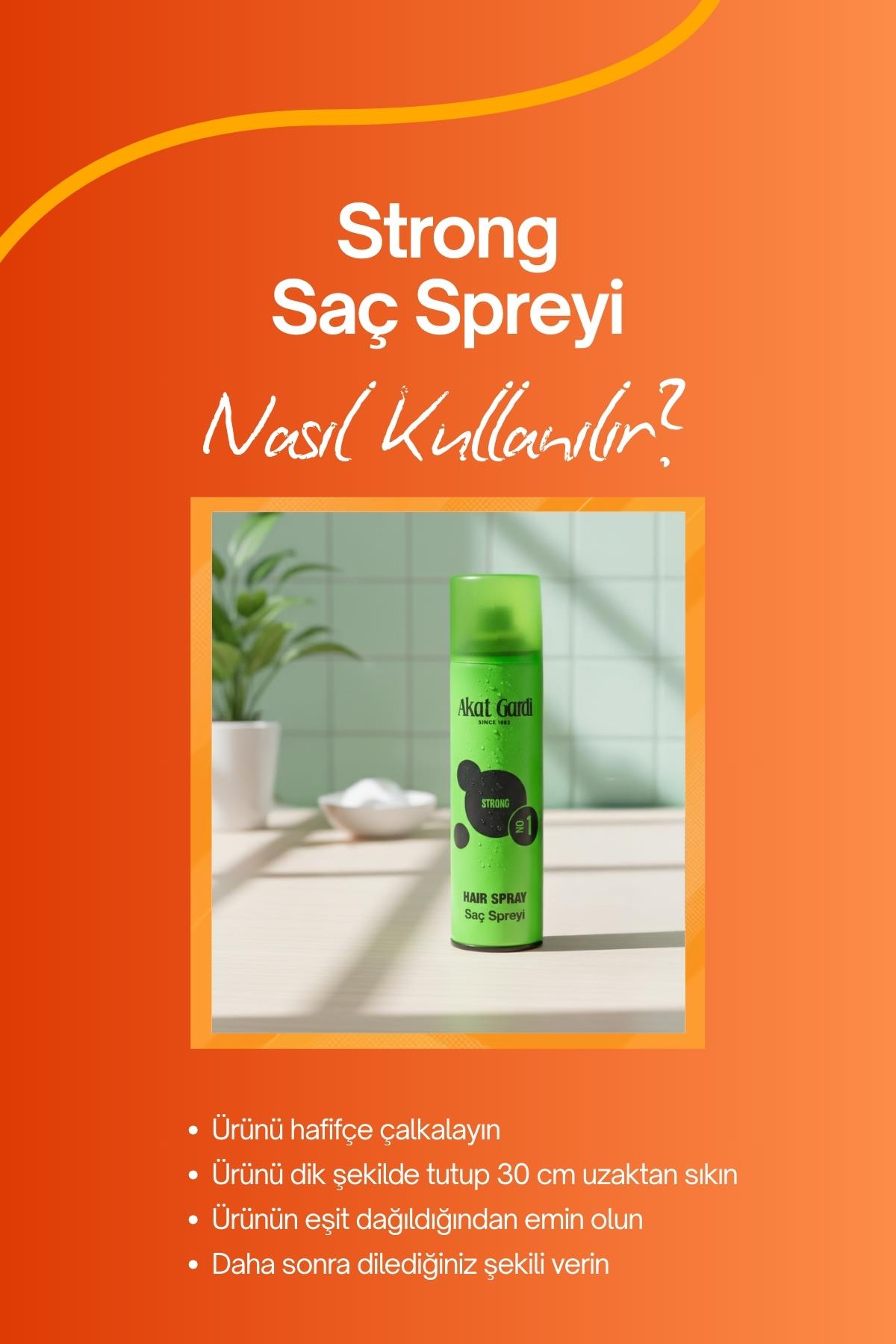 Akat Gardi Saç Spreyi Strong No:1 Yeşil 180 ml