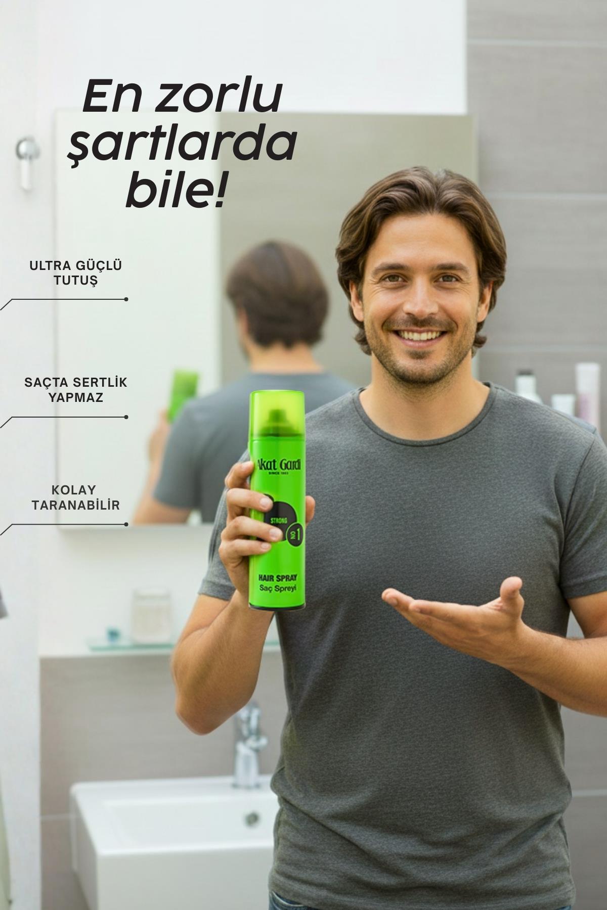 Akat Gardi Saç Spreyi Strong No:1 Yeşil 180 ml