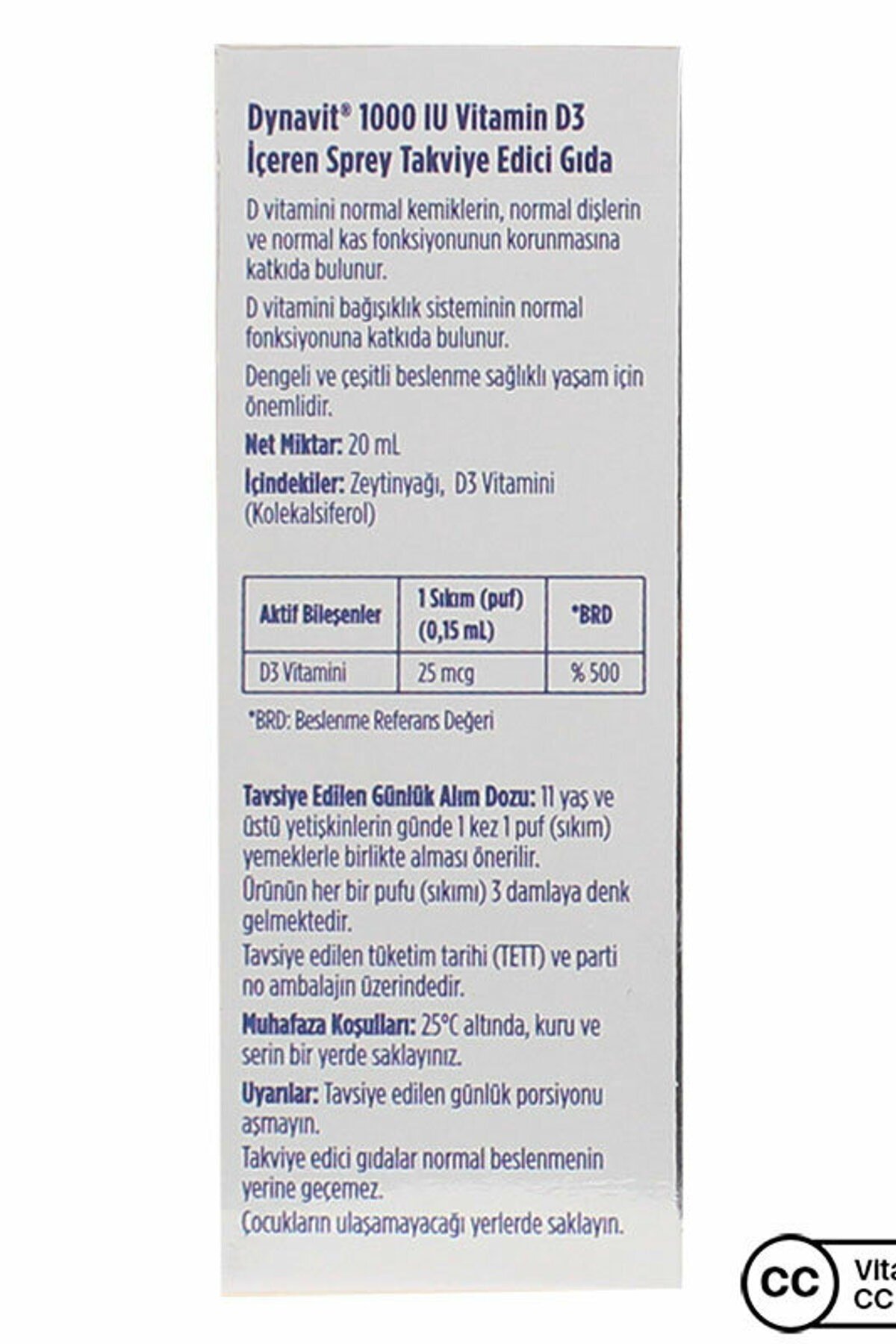 Dynavit Vitamin D3 1000 IU 20 Ml