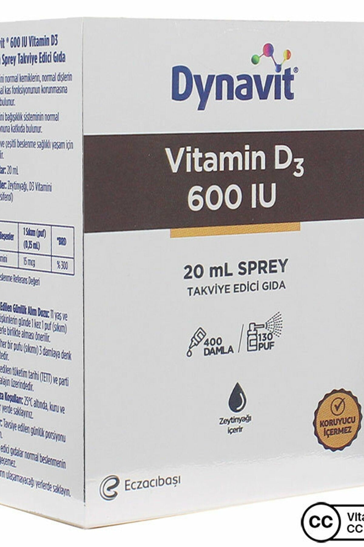 Dynavit Vitamin D3 600 IU 20 Ml