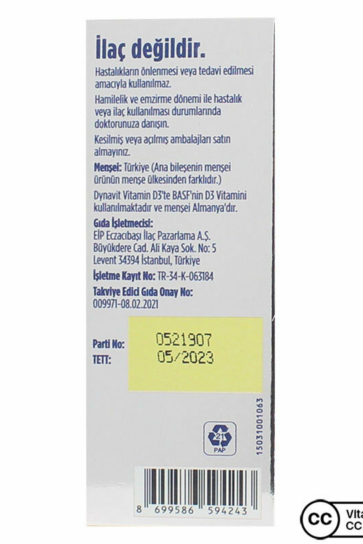 Dynavit Vitamin D3 600 IU 20 Ml