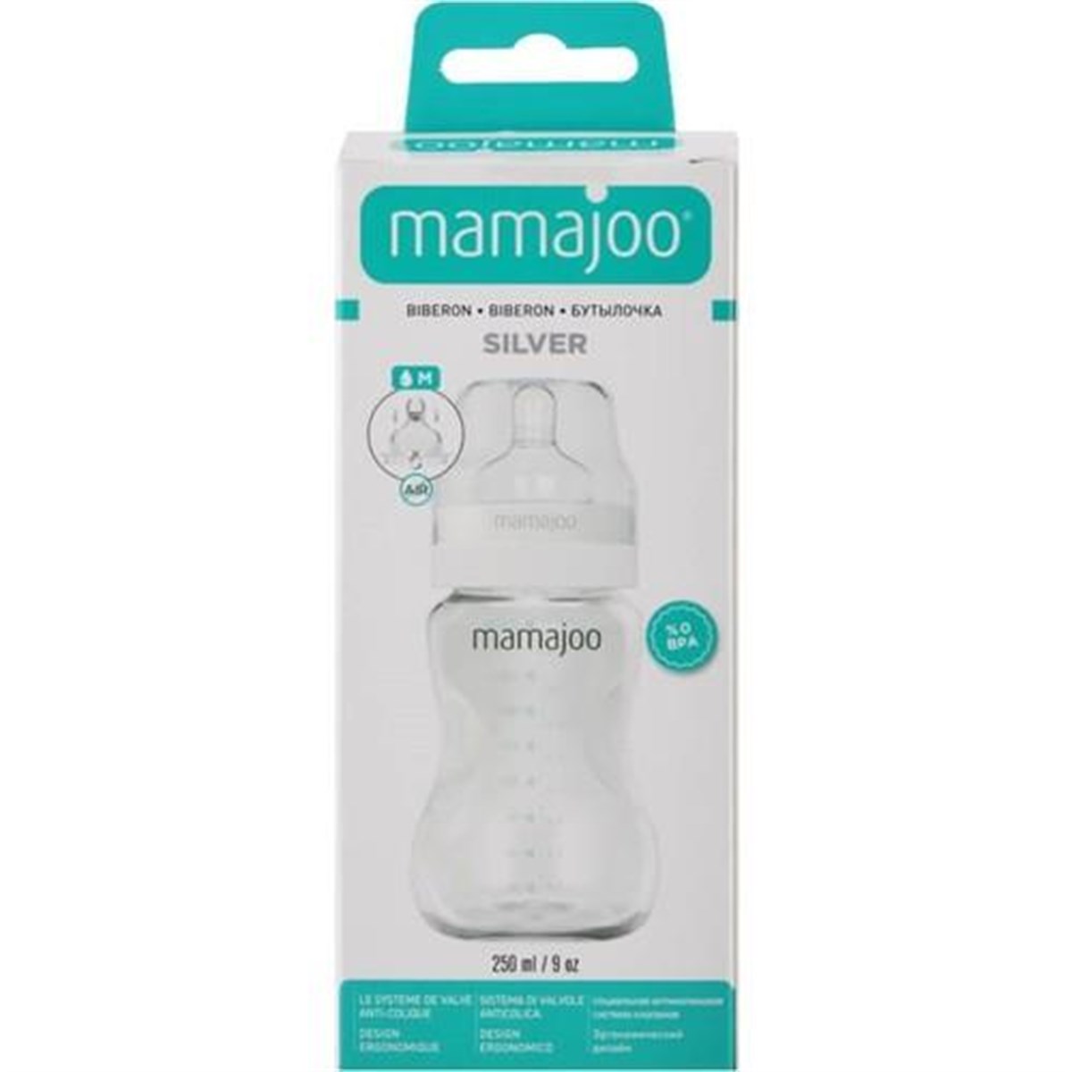 Mamajoo Biberon Silver Ve Antikolik Biberon Emziği No:2/M 250 Ml
