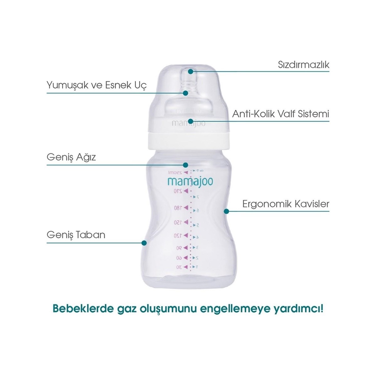 Mamajoo Biberon Silver Ve Antikolik Biberon Emziği No:1/S 150 Ml