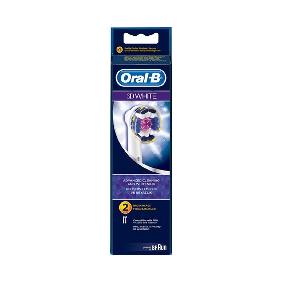 Oral-B 3D White 2'li Şarjlı Fırça Yedek Başlığı