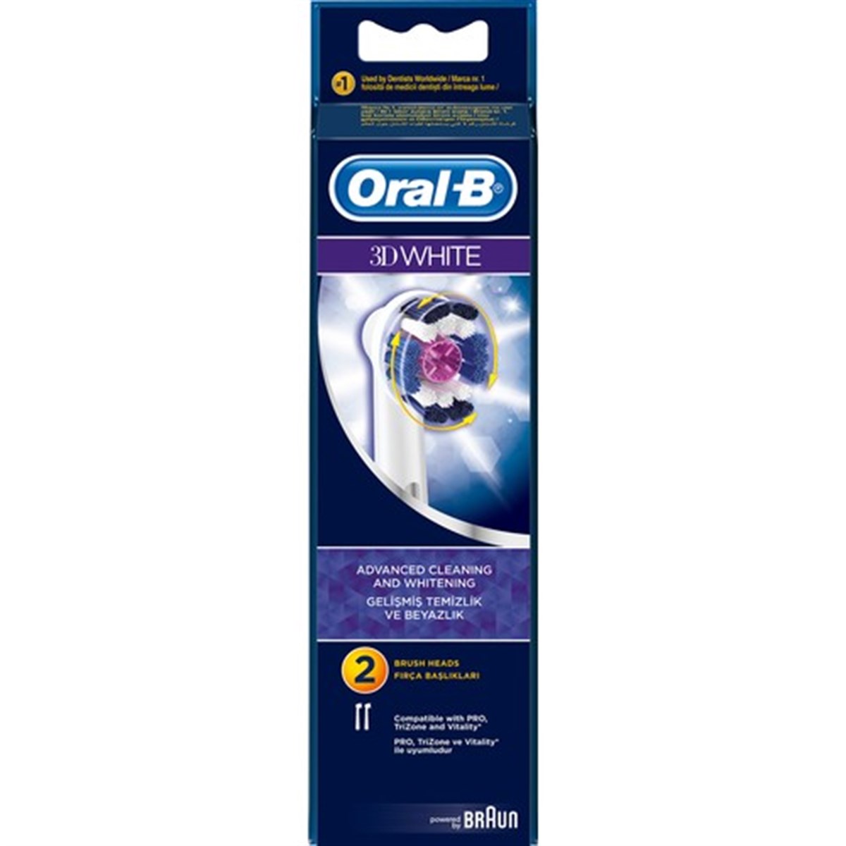 Oral-B 3D White 2'Li Şarjlı Fırça Yedek Başlığı