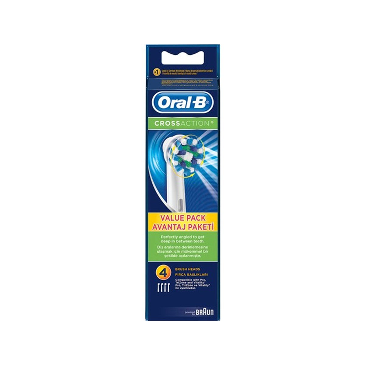 Oral-B Cross Action 4'lü Şarjlı Fırça Yedek Başlığı