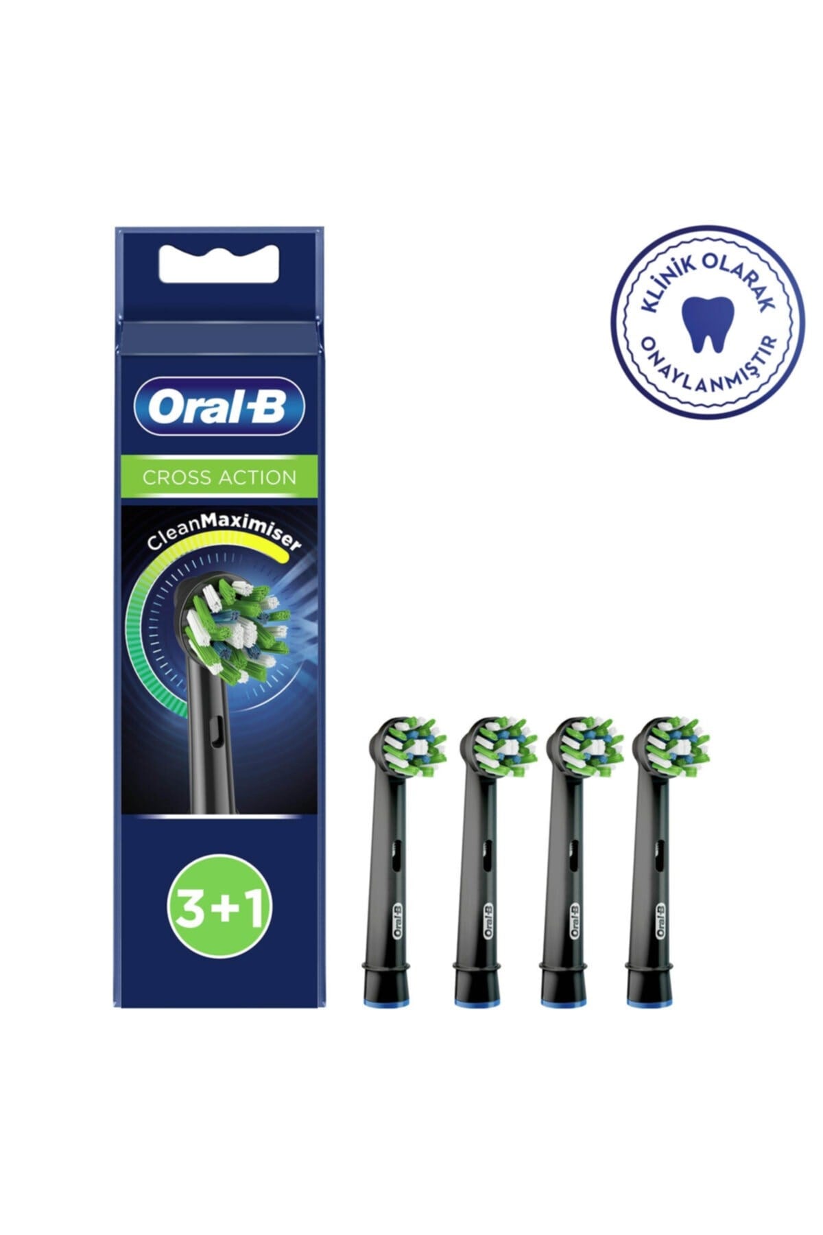 Oral B Cross Action Siyah 4'lü  Şarjlı Yedek Başlığı-Yeni Ambalaj