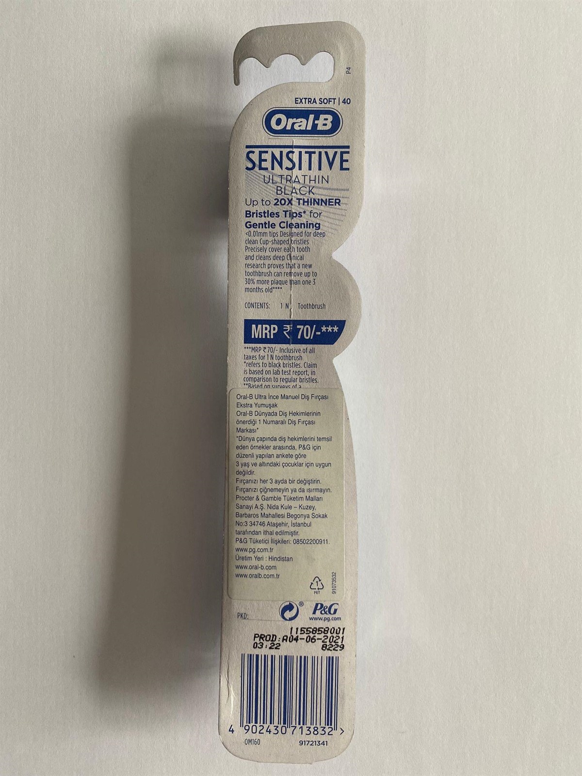 Oral-B Extra Soft Ultrathin Black Diş Fırçası