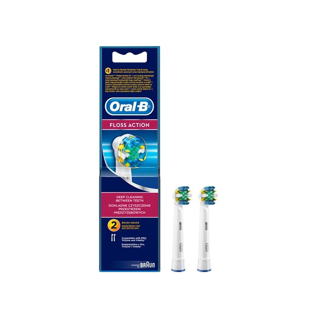Oral-B Floss Action 2'li Şarjlı Fırça Yedek Başlığı
