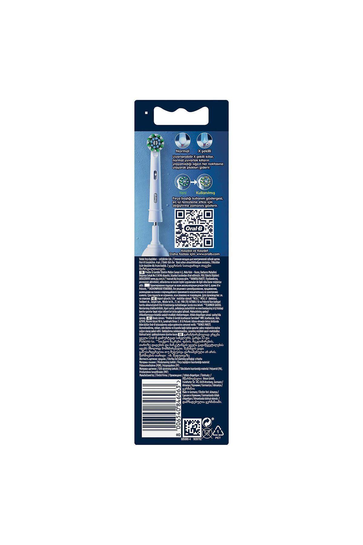 Oral-B Pro Cross Action X-filament Şarjlı Diş Fırçası Yedek Başlığı 4 Adet
