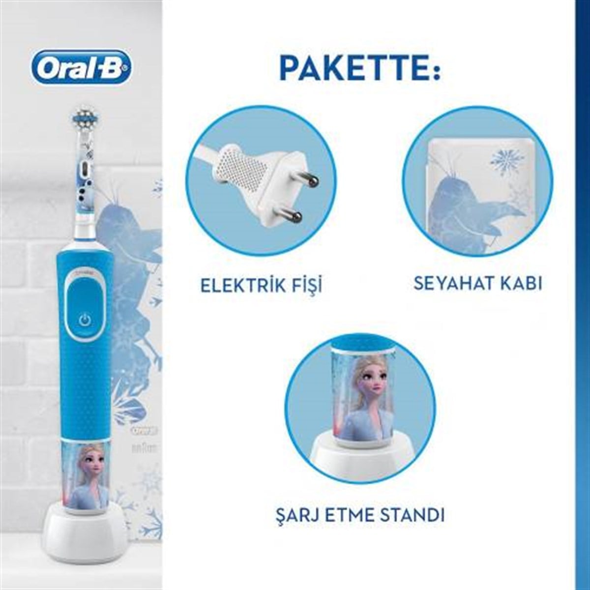 Oral-B Sarj Vıtalıty 100 Cocuk Frozen Box-Seyahat Kabı 