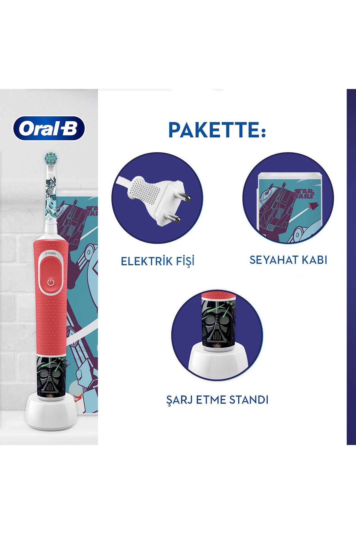 Oral-B Sarj Vıtalıty 100 Cocuk  Starwars Box-Seyahat Kabı 