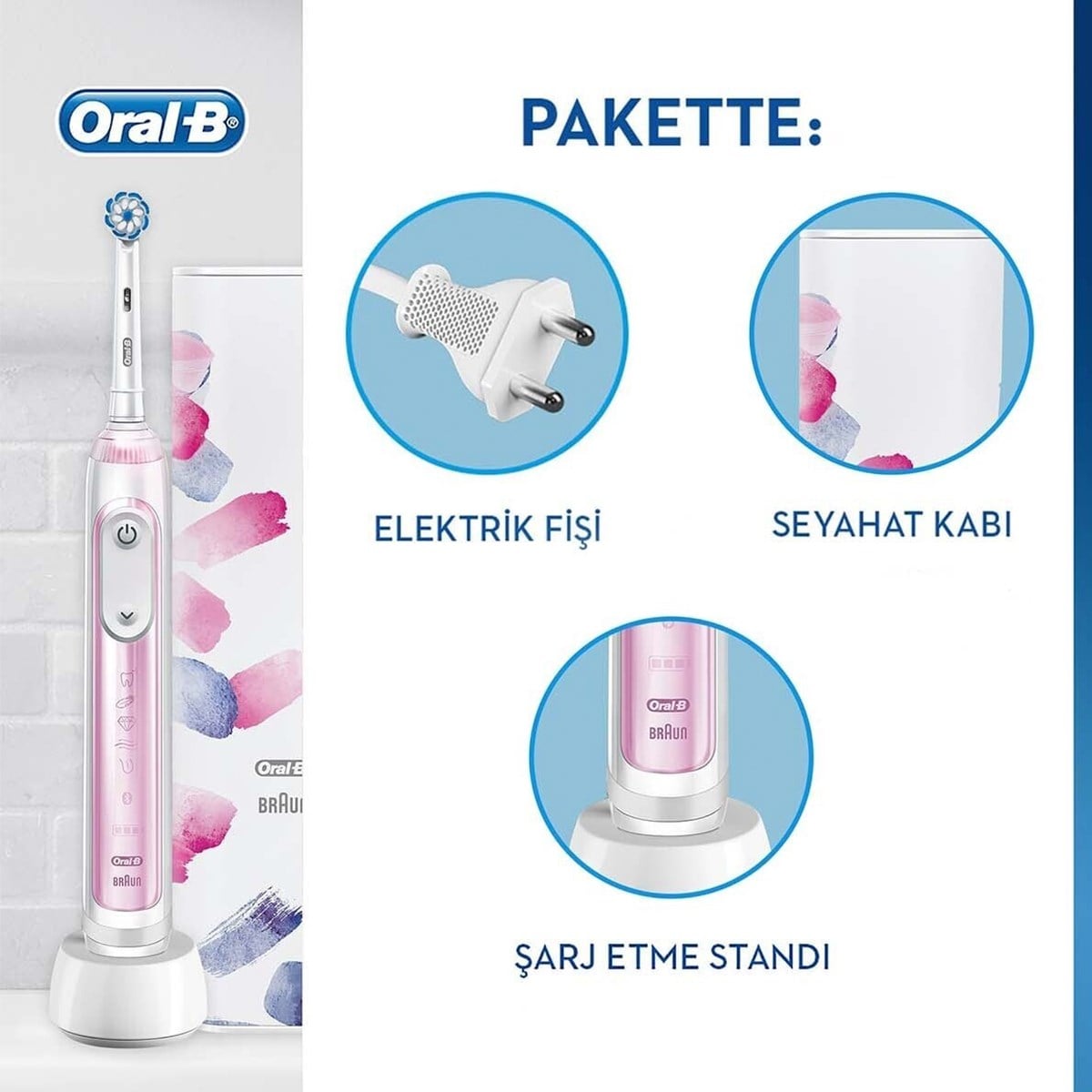 Oral-B Şarjlı Genius X Yapay Zekalı Special Edition Blush Pink