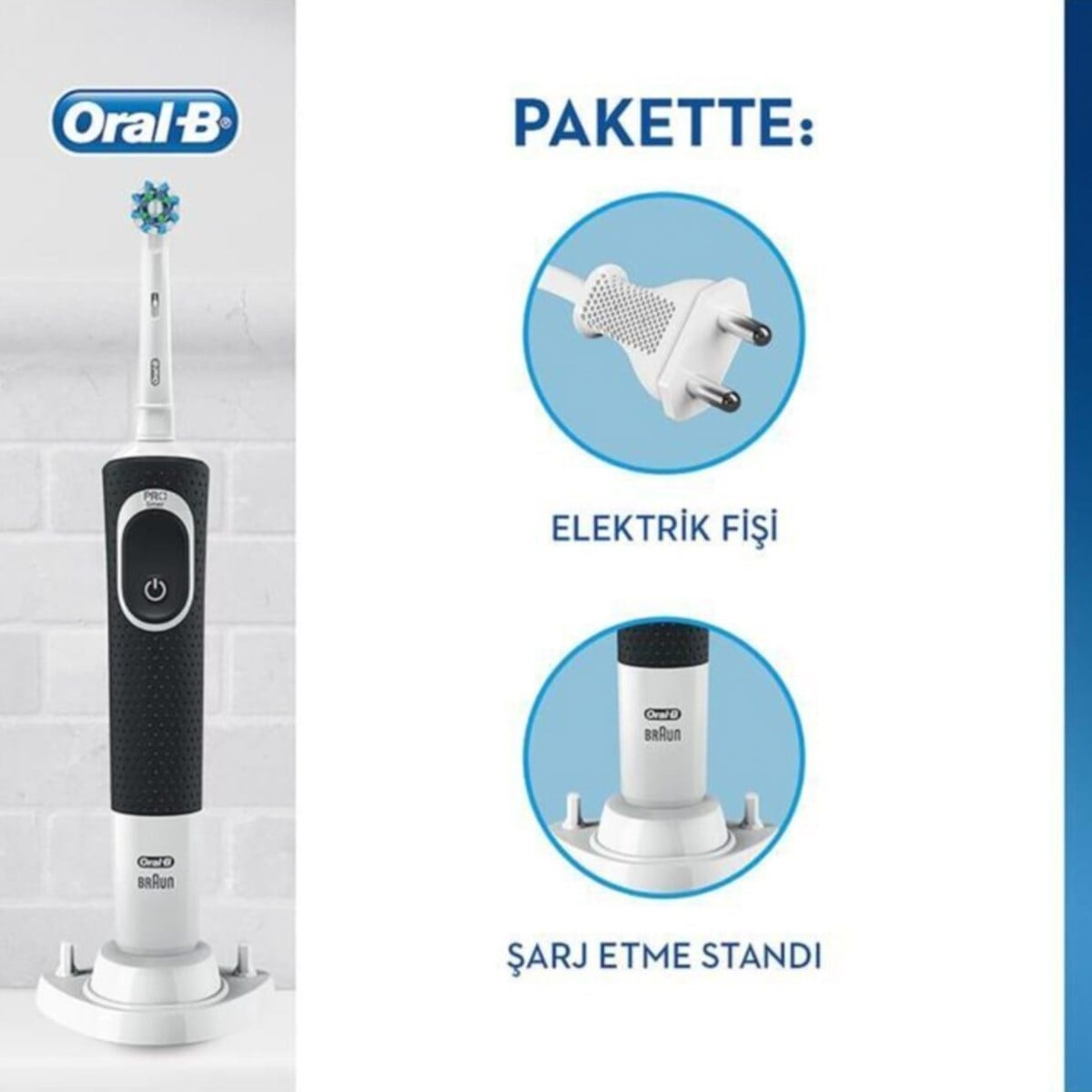 Oral-B Şarjlı Vitality D150 Cross Action 1 + 1 Başlıklı