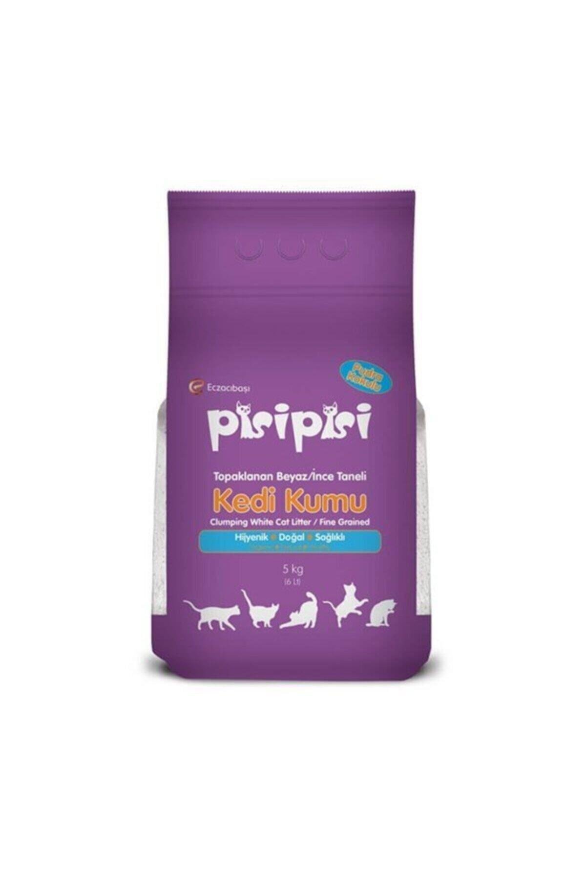Pisipisi Pudralı Topaklanan Bentonit Kedi Kumu İnce 5 Kg