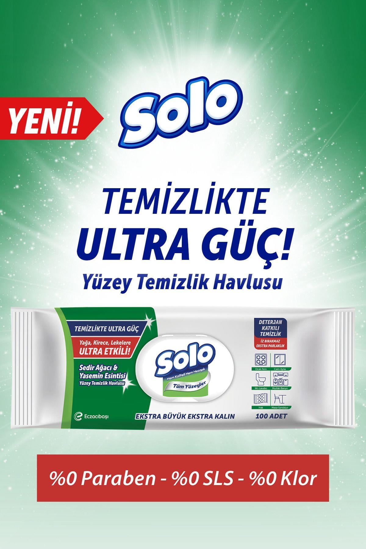 Solo Ultra Güç Sedir & Yasemin Yüzey Temizleme Mendili 100 Yaprak