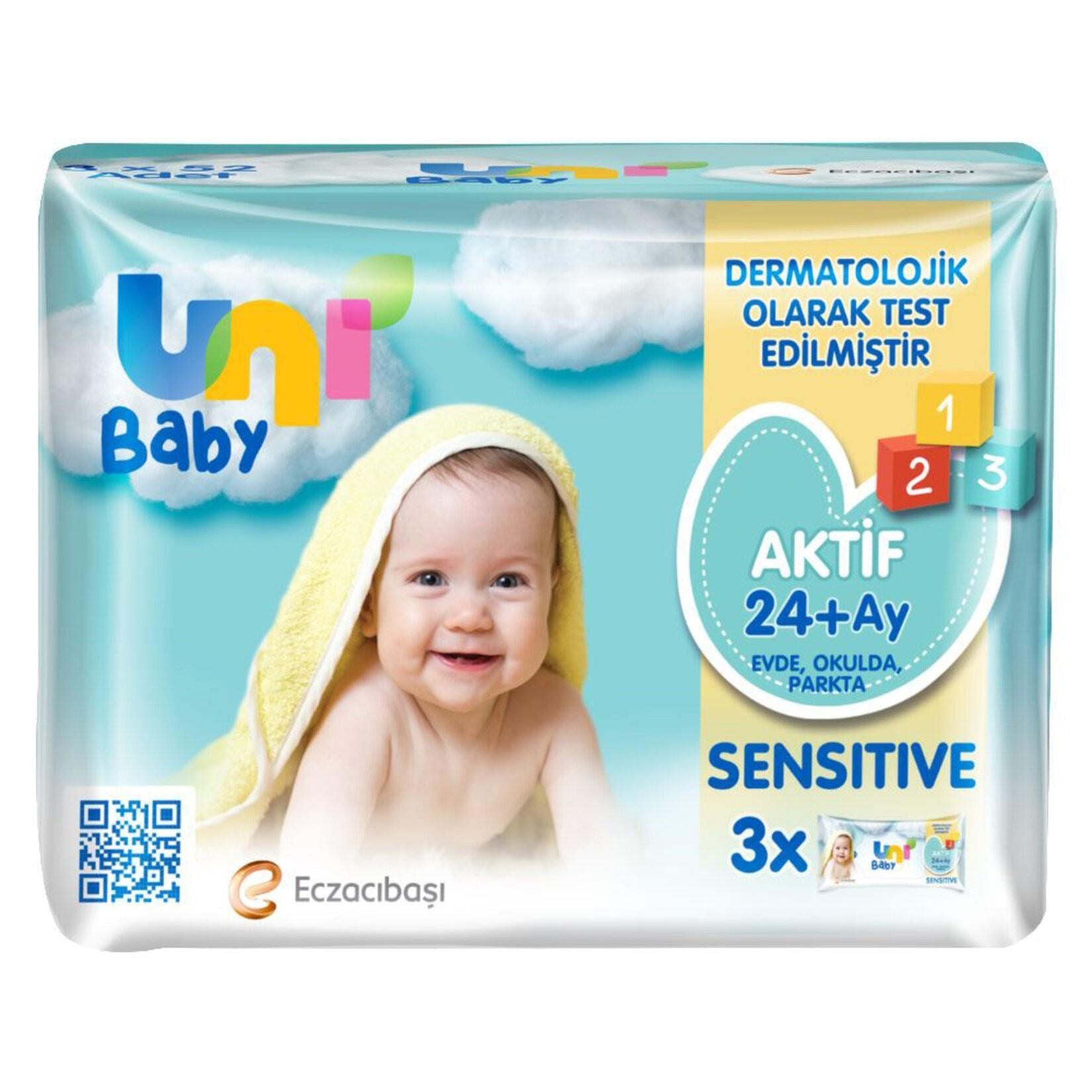 Uni Baby Aktif Sensitive Islak Havlu 3  X 52