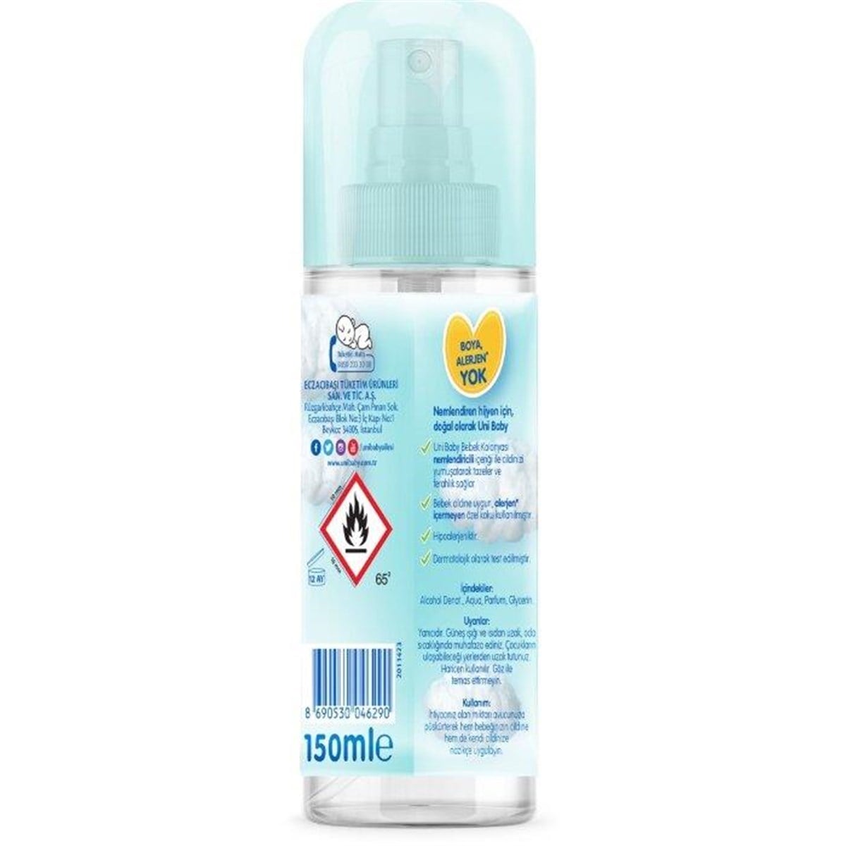 Uni Baby Bebek Kolonyası Çiçeksi Kokular 150 Ml