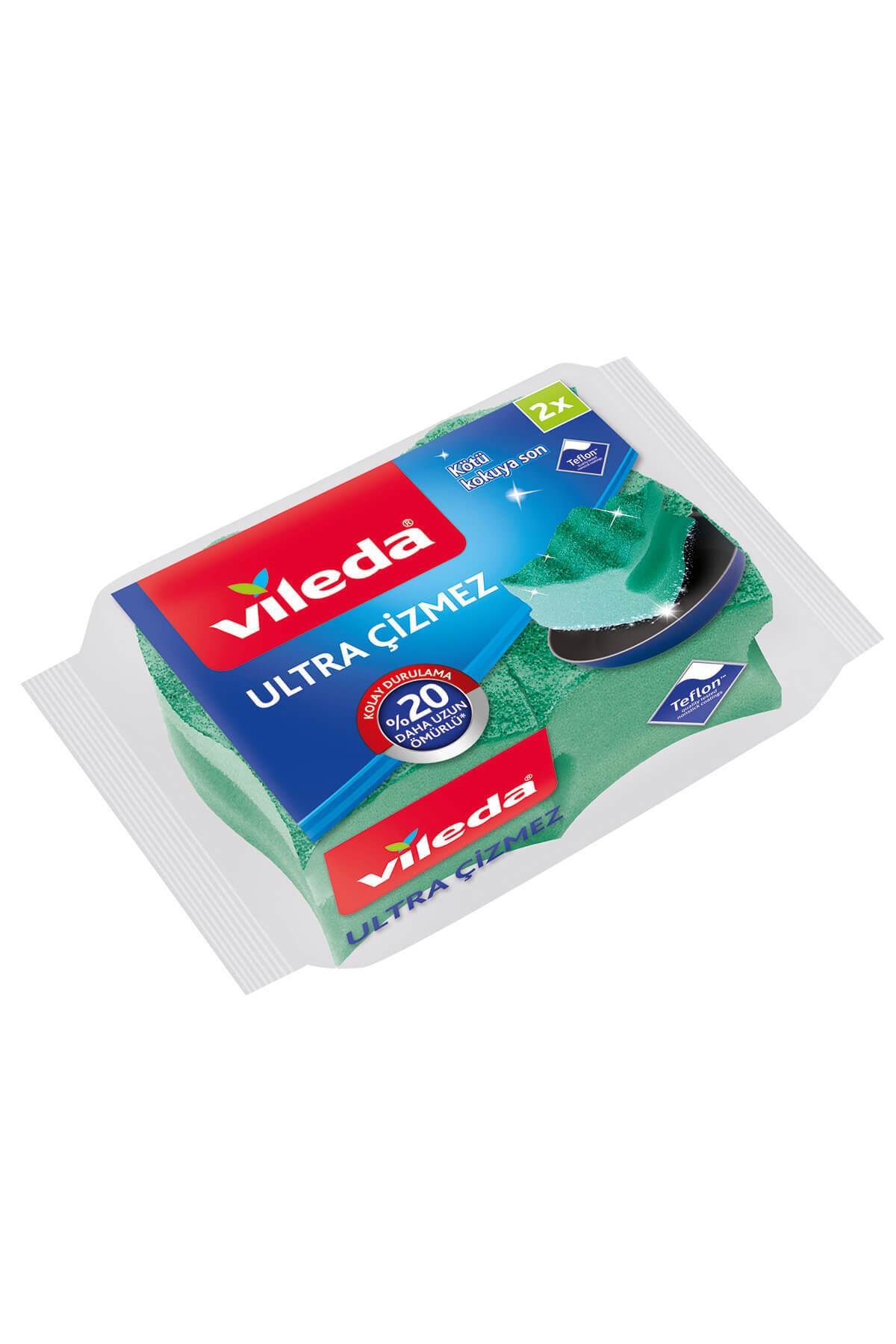 Vileda 2'li Ultra Çizmez Oluklu Bulaşık Süngeri
