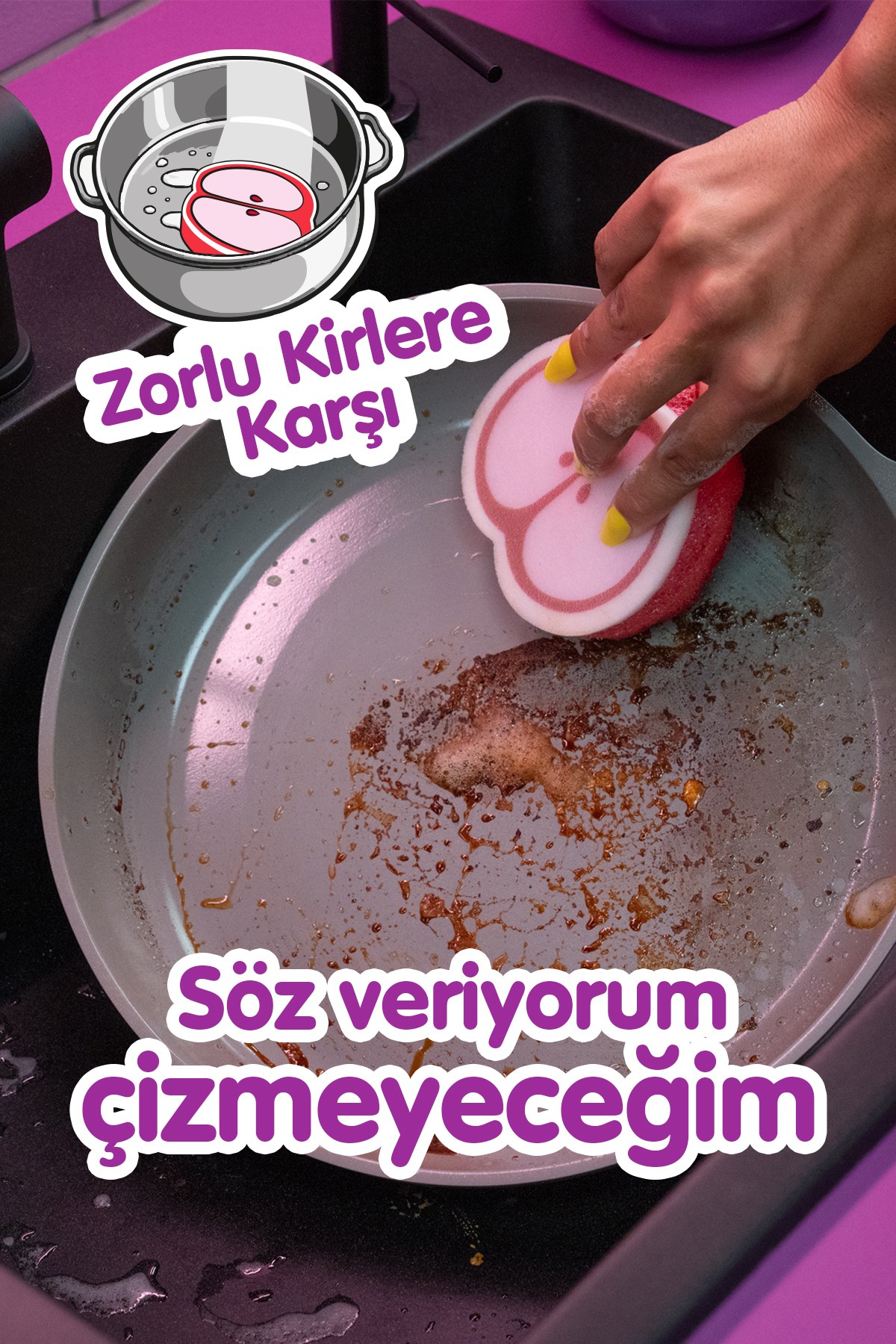 Vileda Punch Elma Kokulu Çizmez Sünger