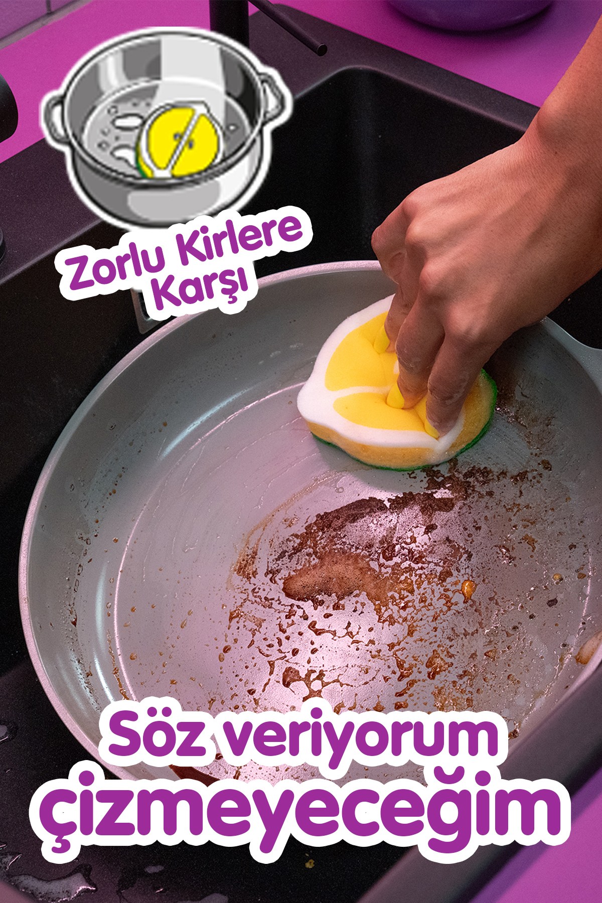 Vileda Punch Limon Kokulu Çizmez Sünger