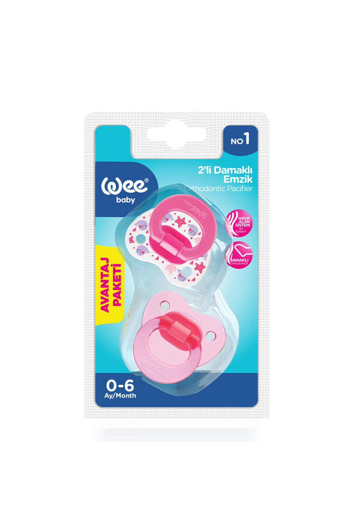 Wee Baby 2'li Damaklı Emzik No:1 0-6 ay Pembe