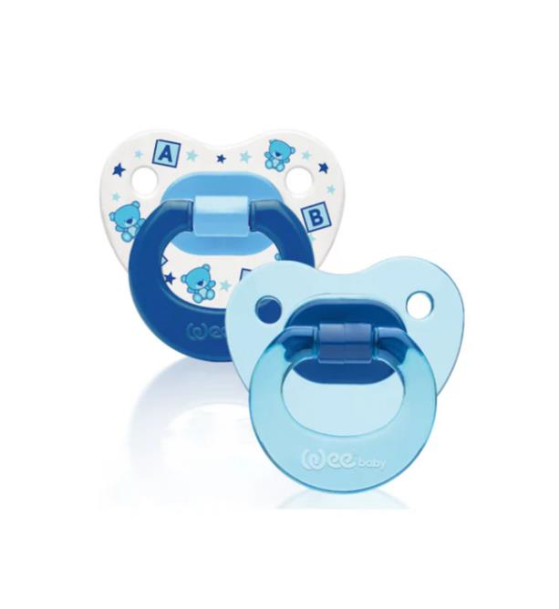 Wee Baby 2'li Damaklı Emzik No:2 6-18 ay Mavi