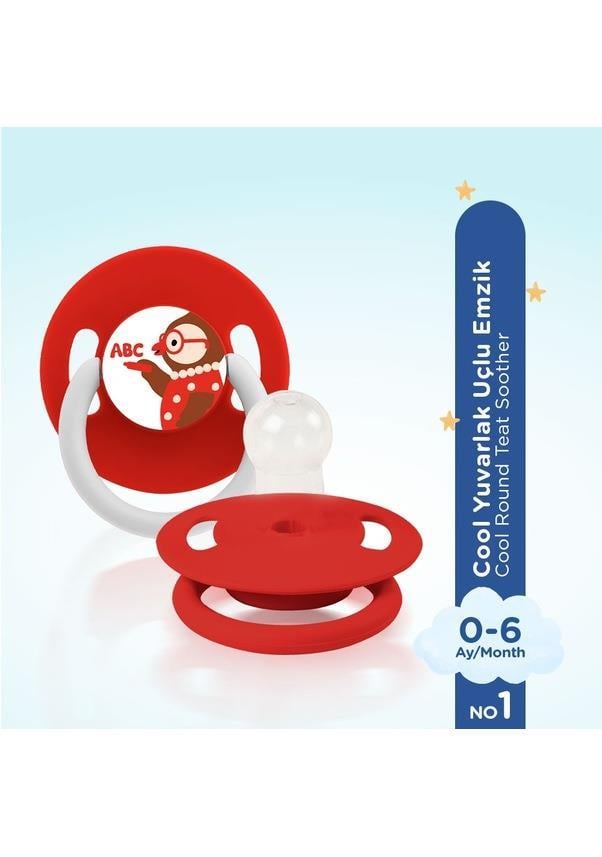 Wee Baby Cool Yuvarlak Uçlu Emzik No:1 0-6 ay Kırmızı Baykuş