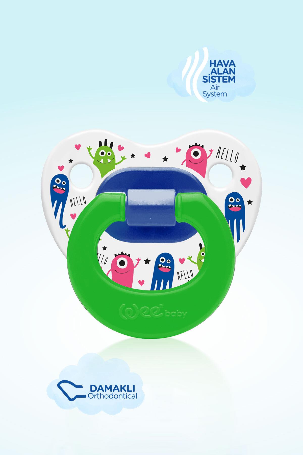 Wee Baby Desenli Damaklı Emzik No:1 0-6 ay Yeşil