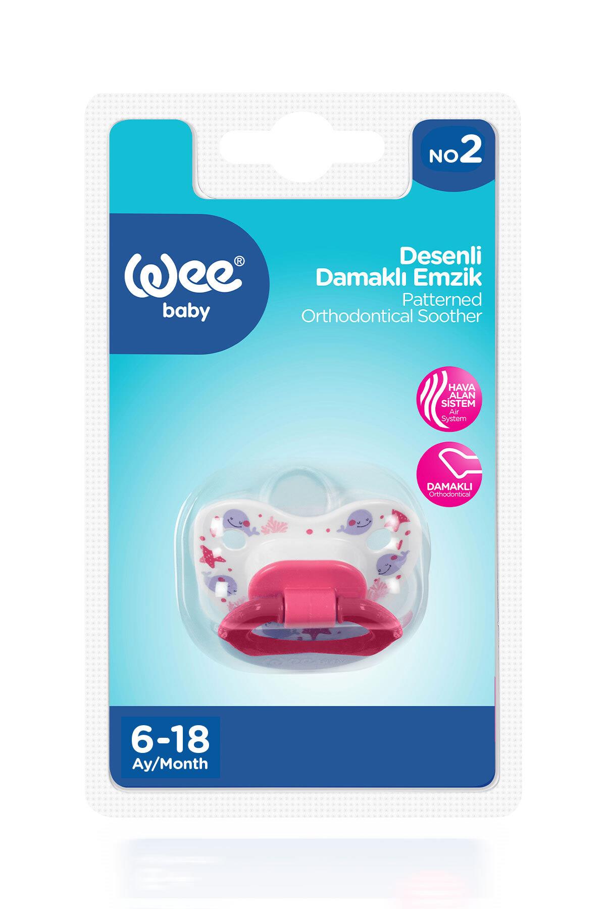 Wee Baby Desenli Damaklı Emzik No:2 6-18 ay Pembe