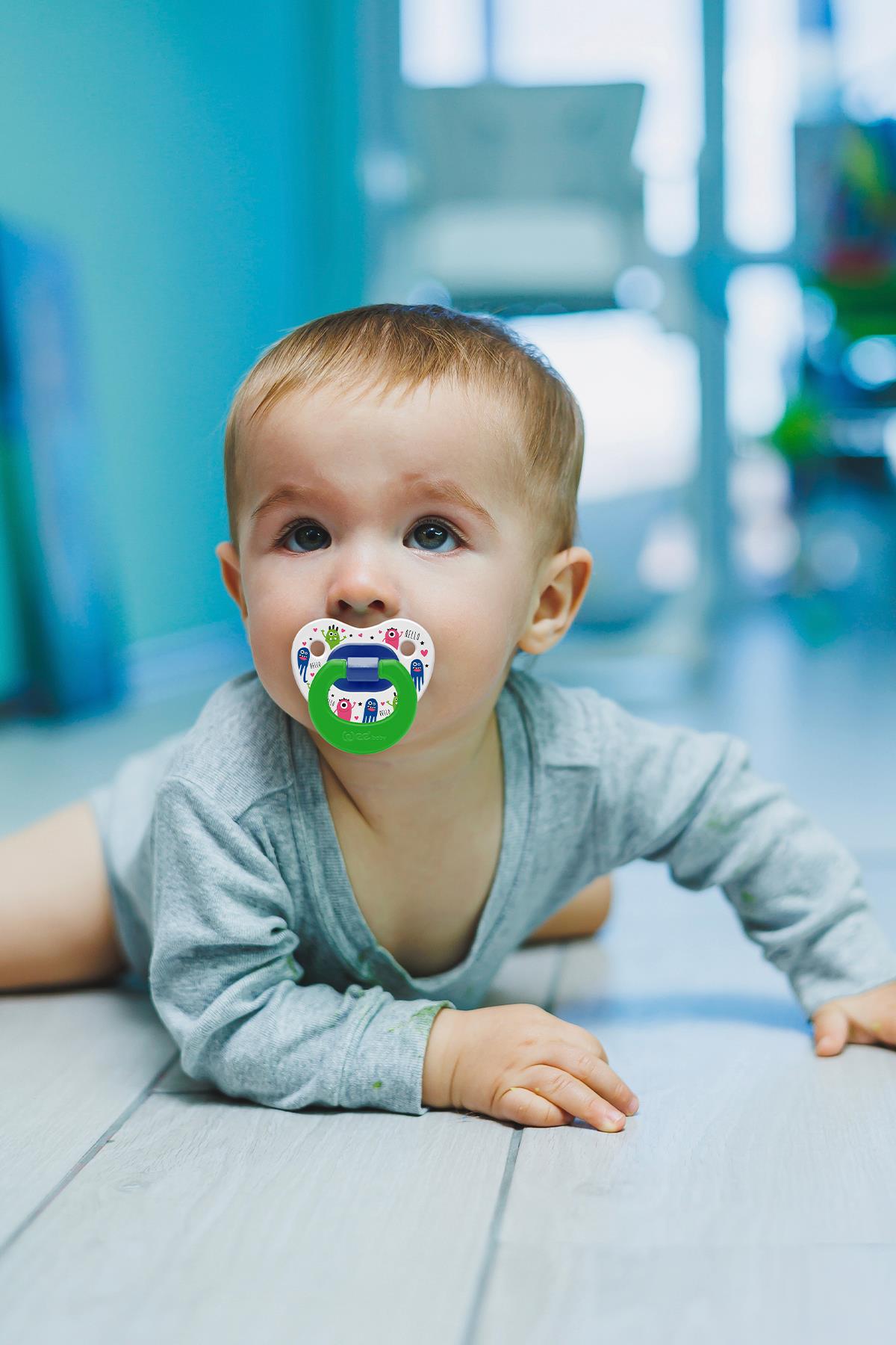 Wee Baby Desenli Damaklı Emzik No:2 6-18 ay Yeşil