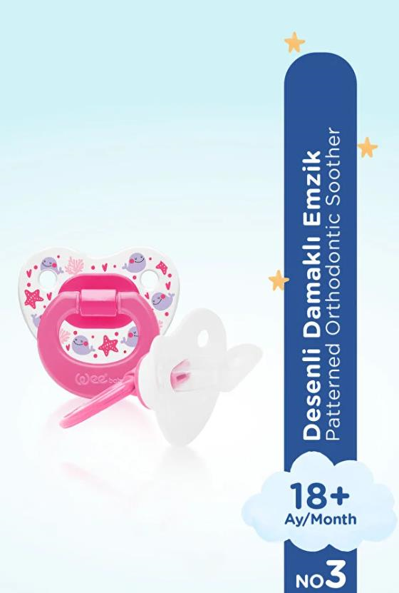 Wee Baby Desenli Damaklı Emzik No:3 18+ ay Pembe