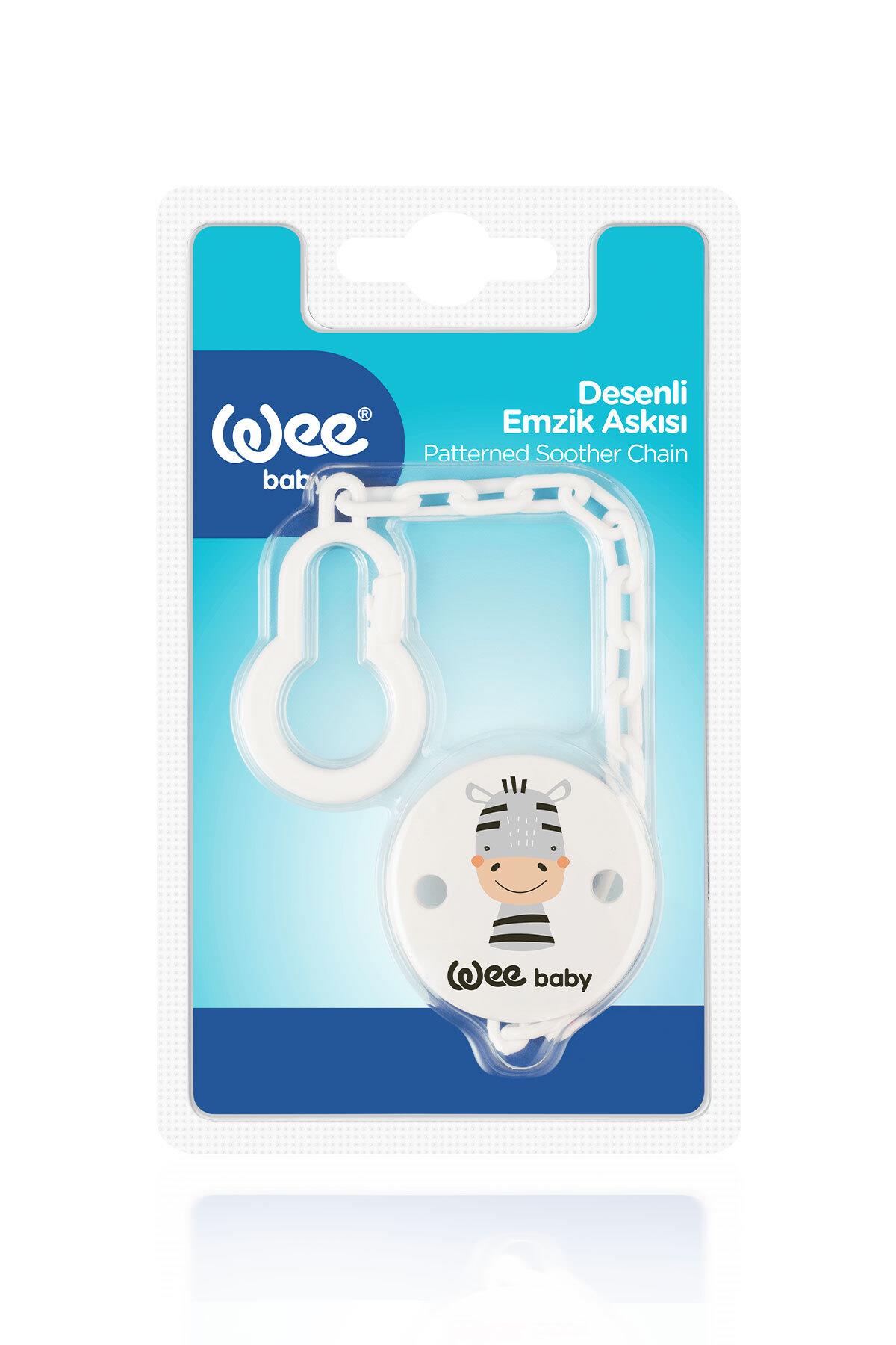 Wee Baby Desenli Emzik Askısı Gri Zebra